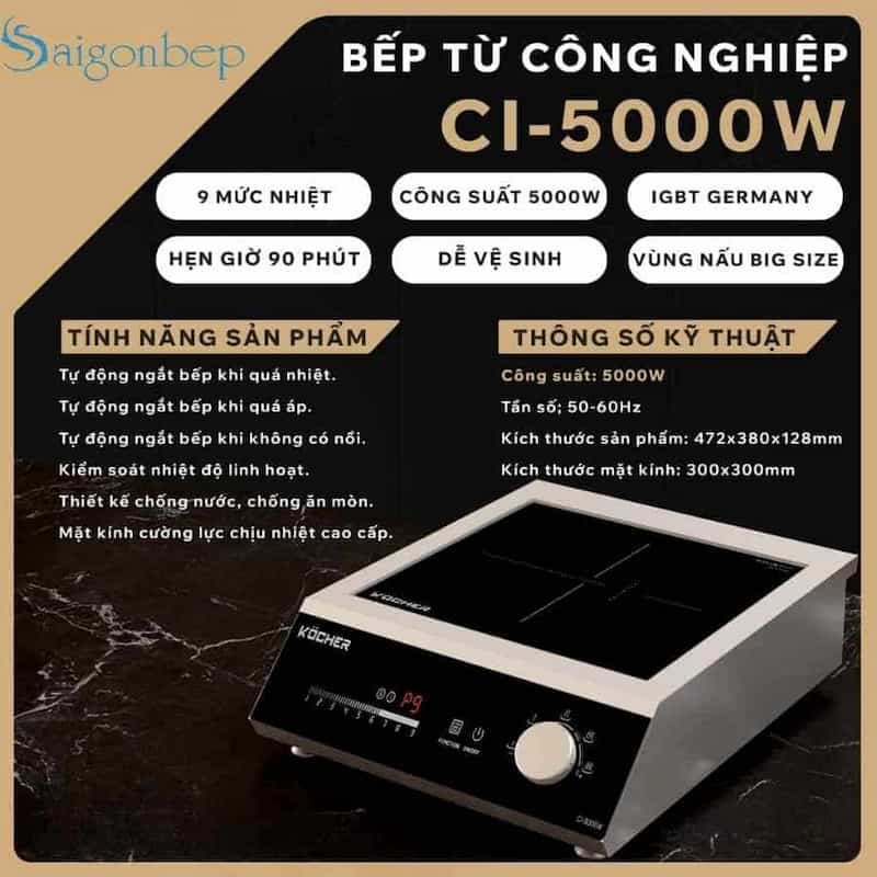 Bếp từ công nghiệp Kocher CI-5000W