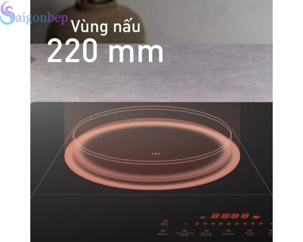 Vùng nấu với kích thước lớn phù hợp với người Châu Á