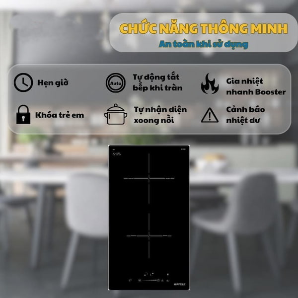 Bếp từ Domino Hafele 2 vùng nấu HC-I302B 536.61.770