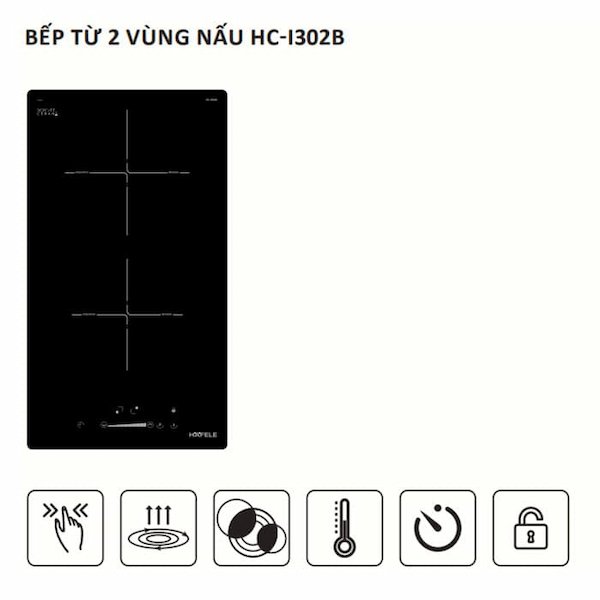 Bếp từ Domino Hafele 2 vùng nấu HC-I302B 536.61.770