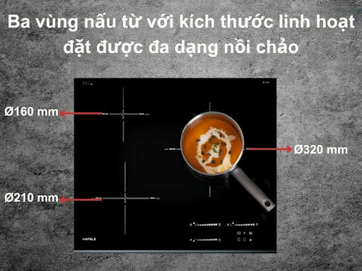 Bếp từ Hafele 3 vùng nấu HC-I6037B 536.61.801