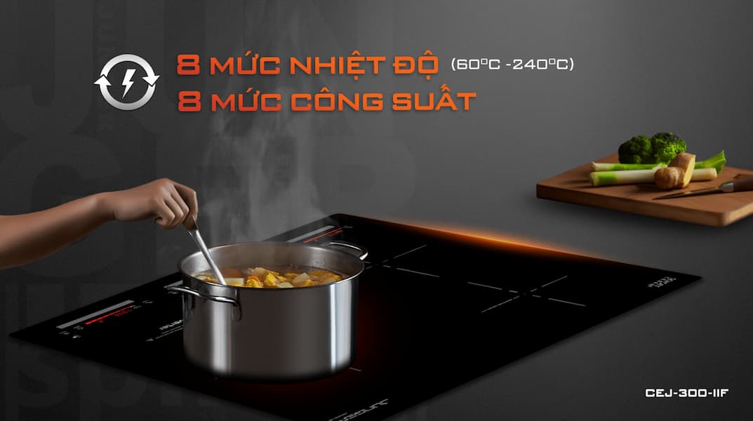 Bếp điện từ 3 vùng nấu Junger CEJ-300-IIF