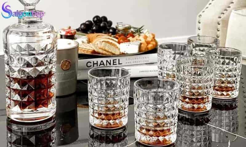 Bộ 6 cốc pha lê kim cương 230ml Crystal Bohemia