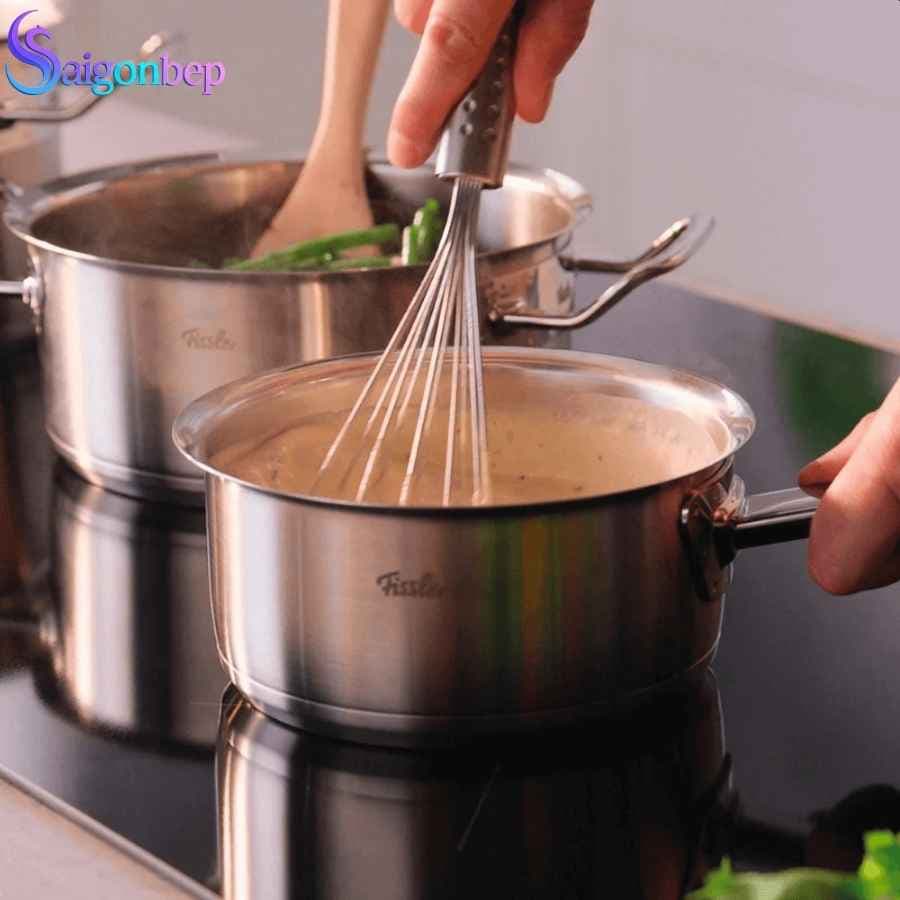 Bộ nồi Fissler Profi 5 món vung thép kèm quánh và chảo 2 quai