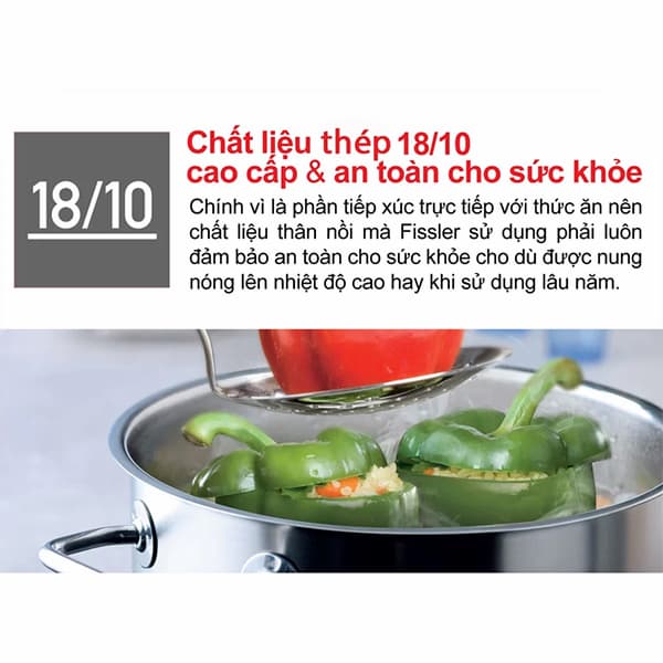 Bộ nồi Fissler Pure 5 món nắp inox có quánh