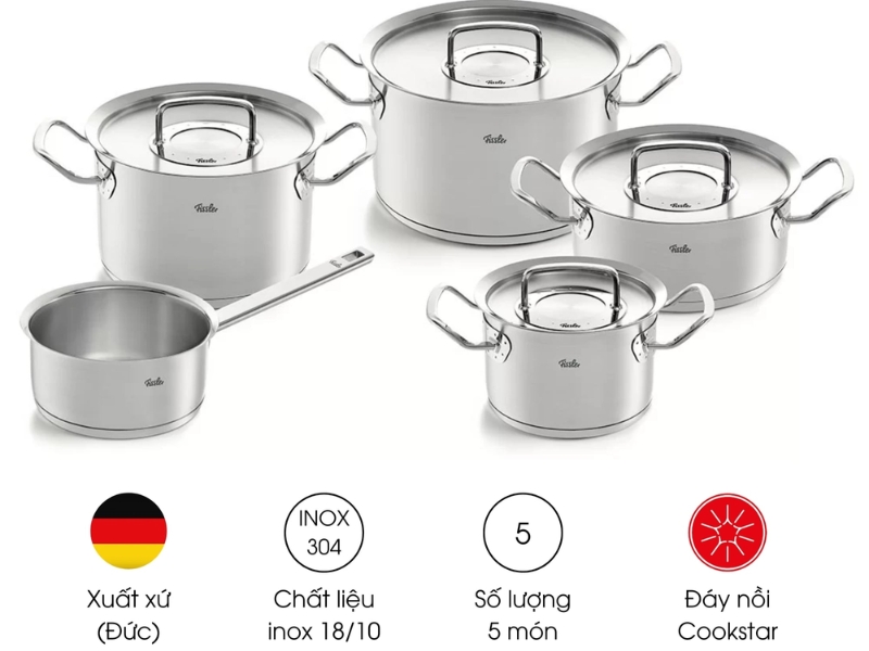 Bộ nồi từ Fissler Original Pro 5 Glass