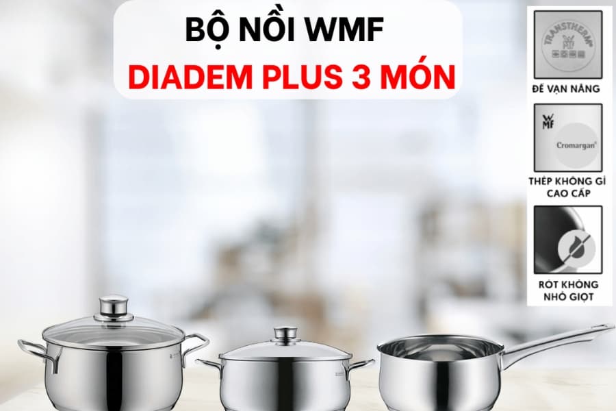 Bộ nồi WMF COOKWARE 3 món DIADEM PLUS 0730299990