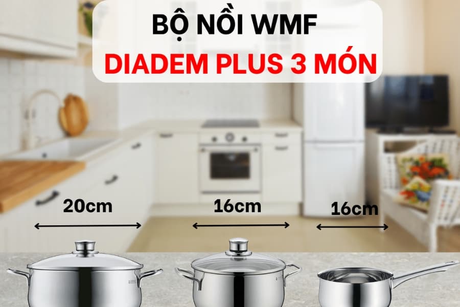 Bộ nồi WMF COOKWARE 3 món DIADEM PLUS 0730299990