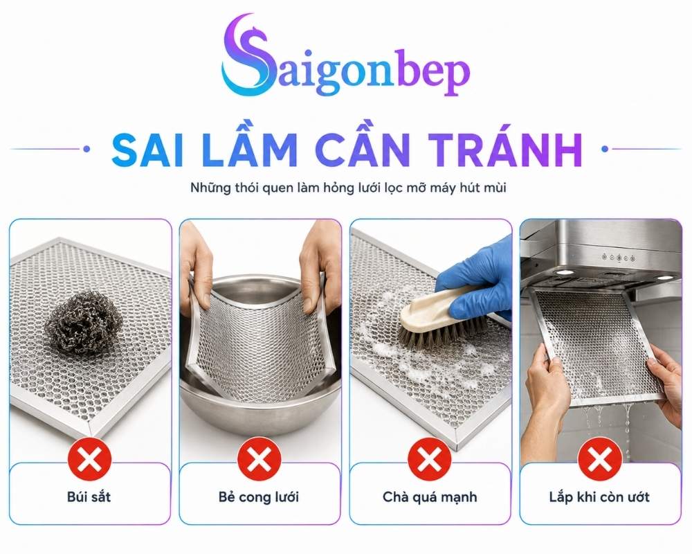 Sai lầm cần tránh khi vệ sinh lưới lọc