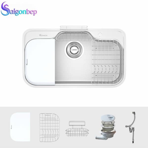 Chậu rửa bát 1 hố Konox Tari 9051SM Full