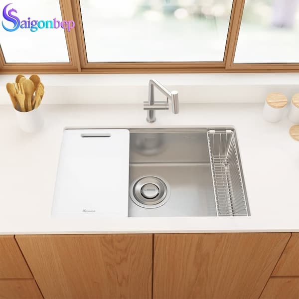 Chậu rửa bát inox 1 hố Konox TARI 7648SR/SM