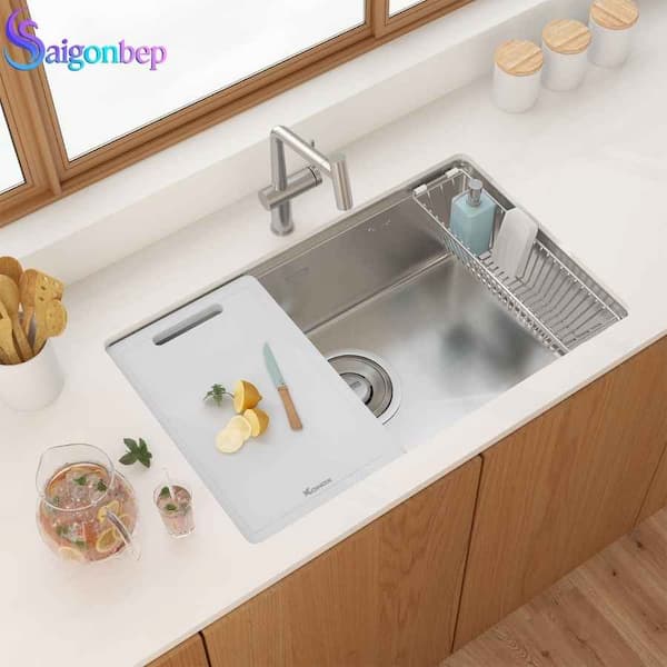 Chậu rửa bát inox 1 hố Konox TARI 7648SR/SM