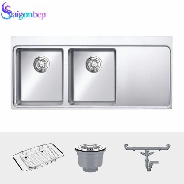 Chậu rửa bát 2 hố Konox có cánh Turkey Sink Miro 1160