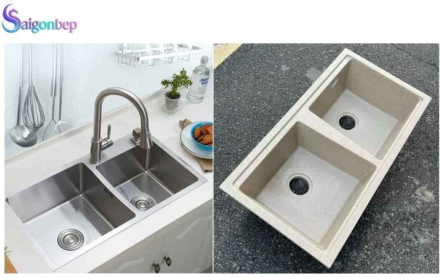 chậu rửa bát 2 hố