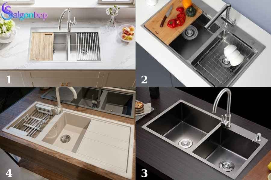 chậu rửa bát 2 hố