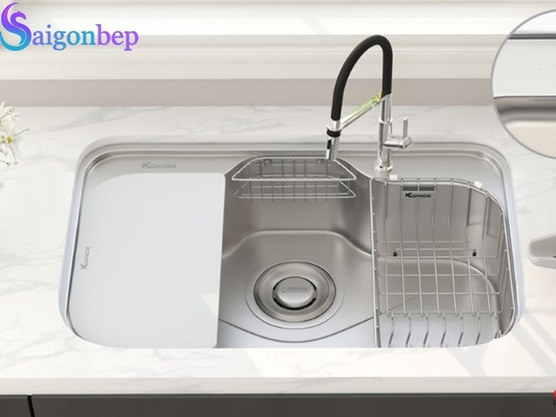 Chậu rửa bát 1 hố Konox TARI 7851SR/SM Full
