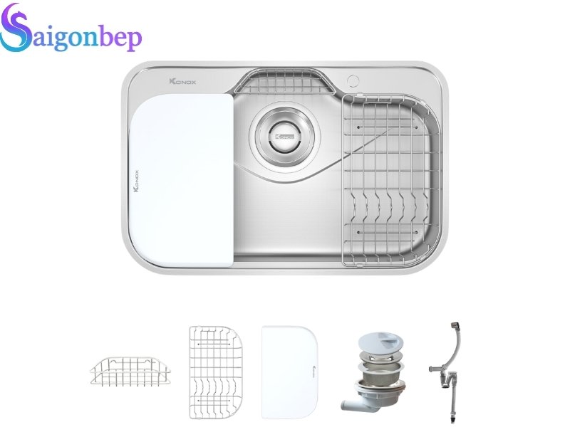 Chậu rửa bát 1 hố Konox TARI 7851SR/SM Full