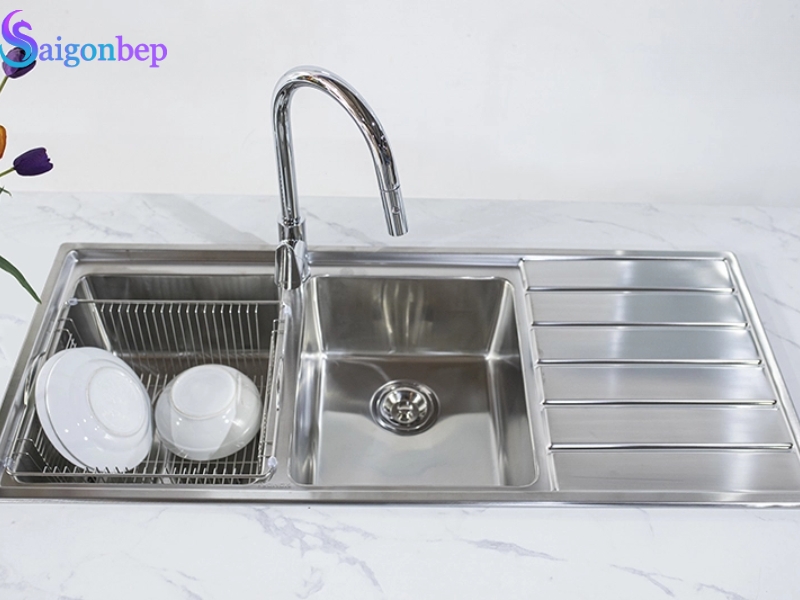 Chậu được tách riêng 2 vùng rửa