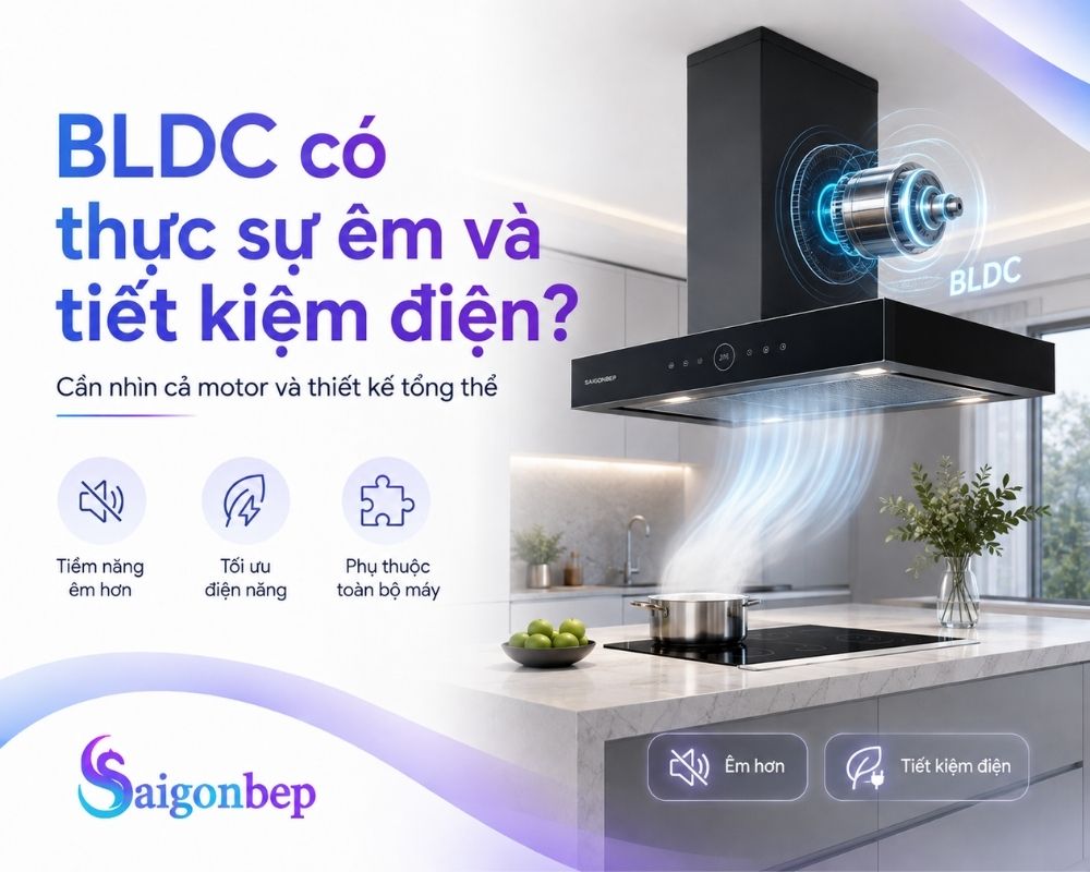 Máy hút mùi sử dụng động cơ BLDC có êm không
