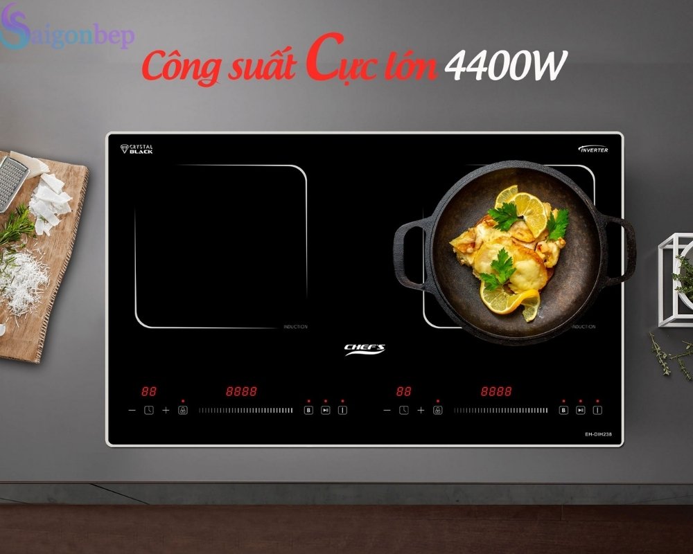 Công suất lớn 4400W giúp nấu nhanh