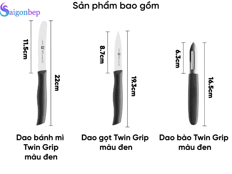 Bộ dao Zwilling Twin Grip 3 PCS