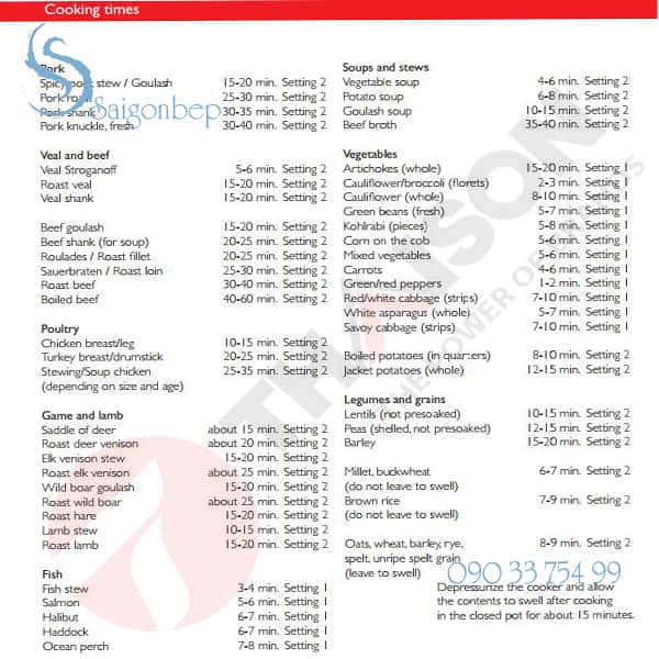 Một số hướng dẫn khi sử dụng nồi áp suất Fissler