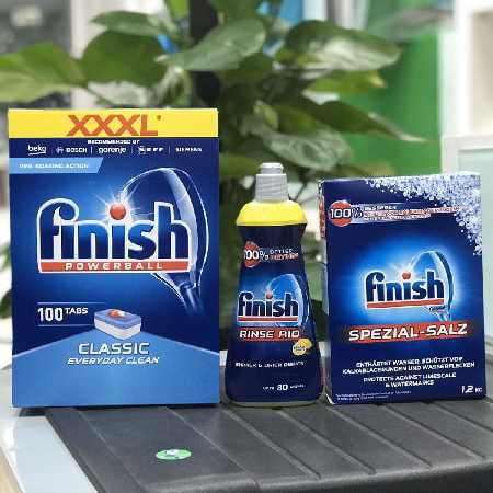Hướng dẫn sử dụng viên rửa, muối rửa và nước làm bóng FINISH
