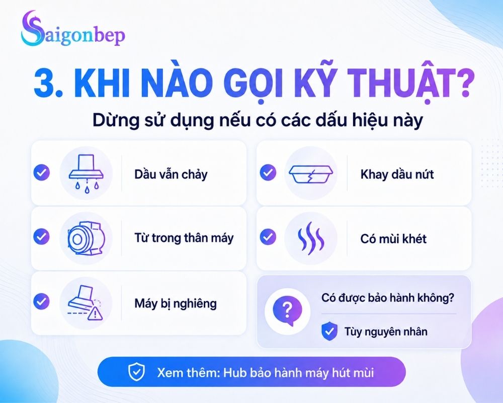 Làm xong các bước mà tình trạng vẫn còn chảy thì liên hệ ngay Sài Gòn Bếp để được hỗ trợ