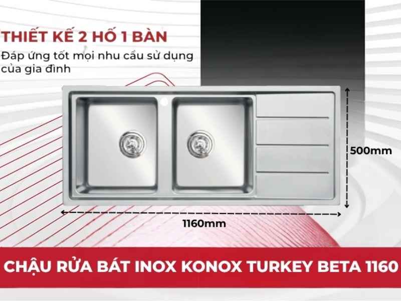 Kích thước chậu rửa bát Konox chi tiết và đầy đủ nhất