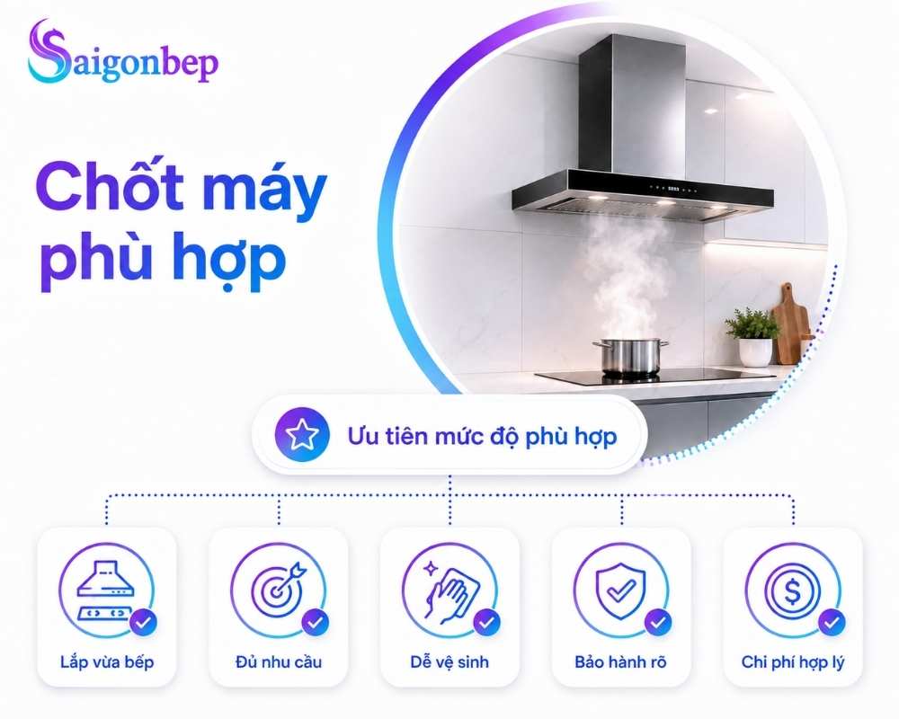 Lựa chọn cuối cùng ưu tiên mức độ phù hợp từng hoàn cảnh hiện trạng căn bếp