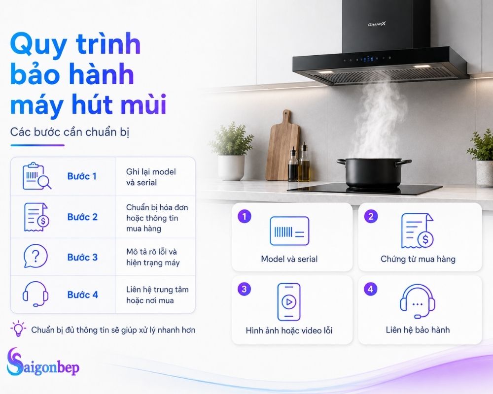 Quy trình bảo hành của đa số hãng máy hút mùi hiện nay