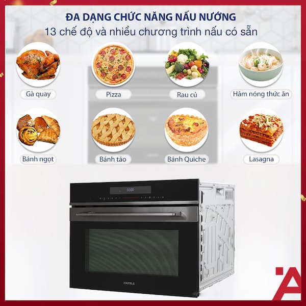 Lò nướng kết hợp vi sóng âm tủ Hafele HCO-8T50A 538.01.431