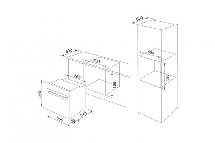Lò nướng kết hợp vi sóng âm tủ Malloca MOV-72 CB