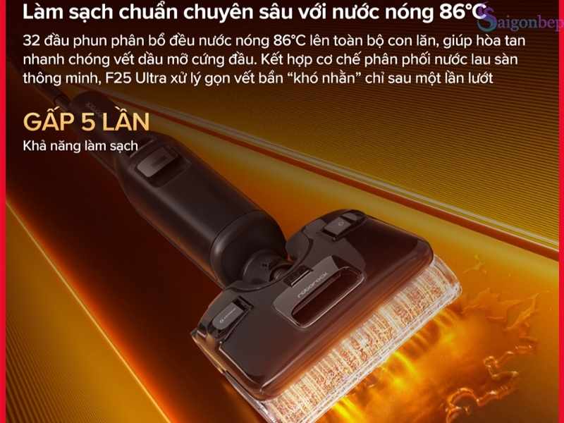 Làm nóng nước lên đến 86 độ C diệt khuẩn