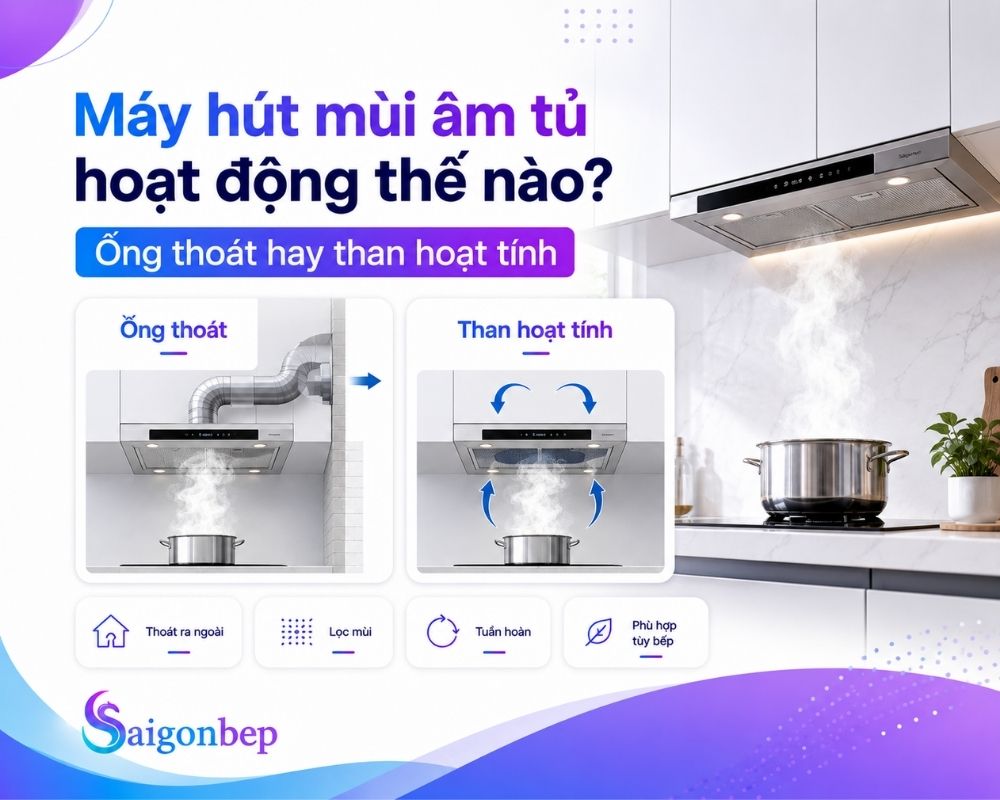 Hai cơ chế hoạt động chính máy hút mùi