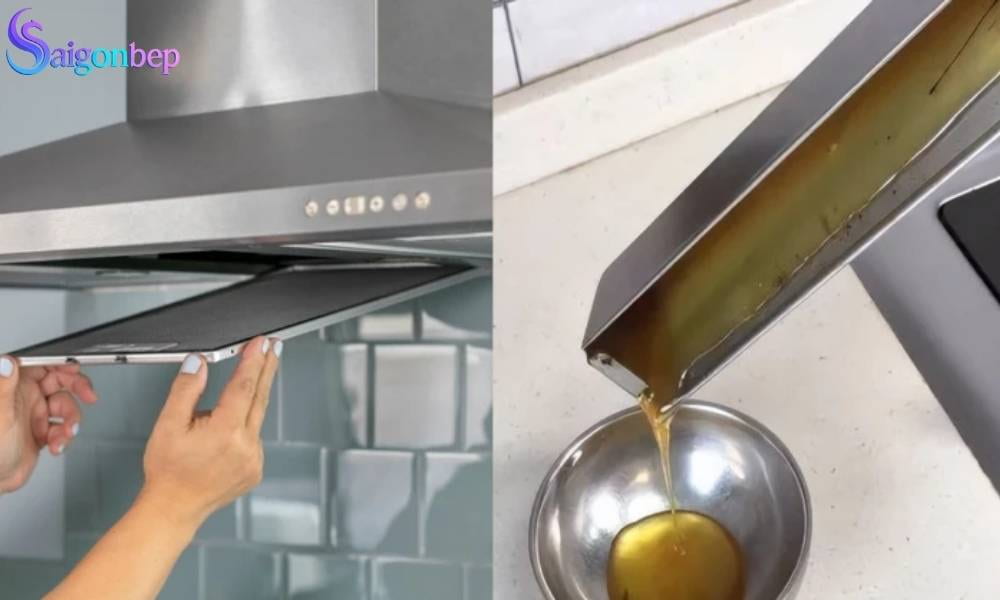 máy hút mùi bị rò rỉ dầu mỡ