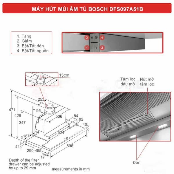Máy hút mùi Bosch DFS097A51B