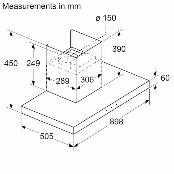 Máy hút mùi Bosch DWBM98G50B series 4