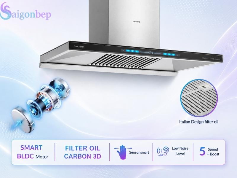 Máy hút mùi GrandX GX H70T81B/H90T81B