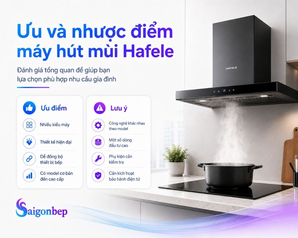 Ưu và nhược điểm của máy hút mùi Hafele