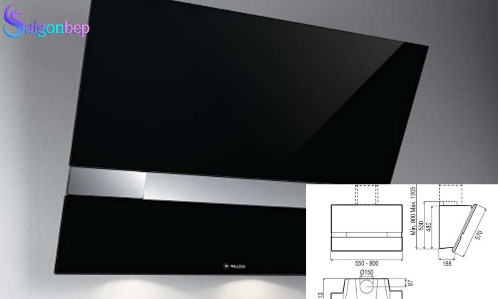 máy hút mùi kính vát