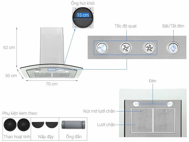 Máy hút mùi Kocher K-8870