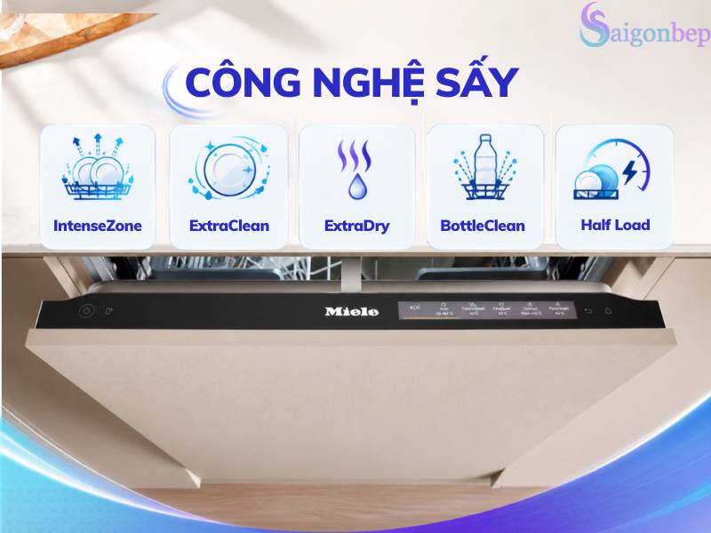 Công nghệ sấy của Máy rửa bát bán âm Miele G 7131 SCi CLST AutoDos