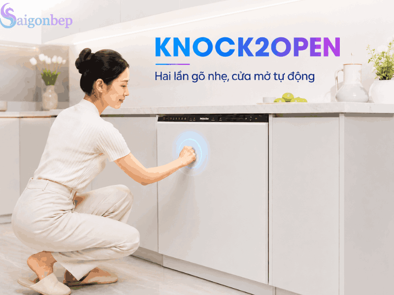 Cơ chế Knock2Open của máy rửa chén Miele G 7797 SCVi XXL AutoDos 125 Gala Edition
