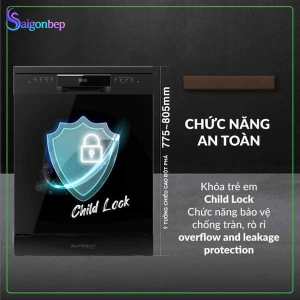 Máy rửa chén Eurosun SMS78EU12EB