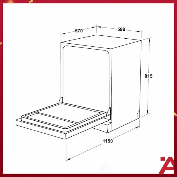 Máy rửa chén 15 bộ âm bán phần Hafele HDW-SI60AB 538.21.320