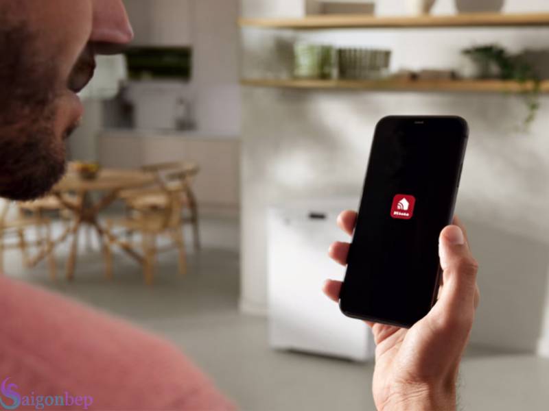 Điều khiển máy rửa chén Miele G 7130 SC Front AutoDos với ứng dụng Miele@home.