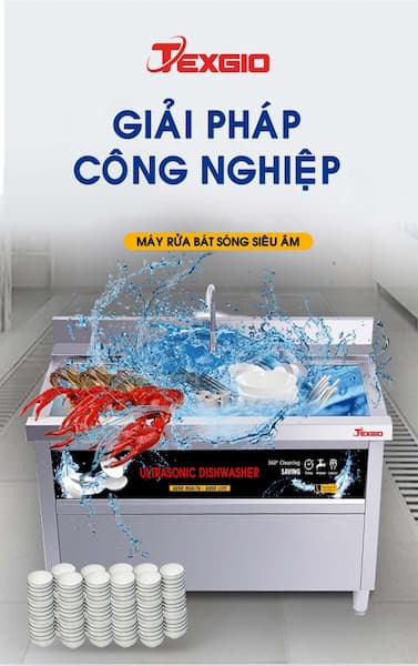 Máy rửa chén bát công nghiệp siêu âm Texgio Ultrasonic Standard TGU-1800SD