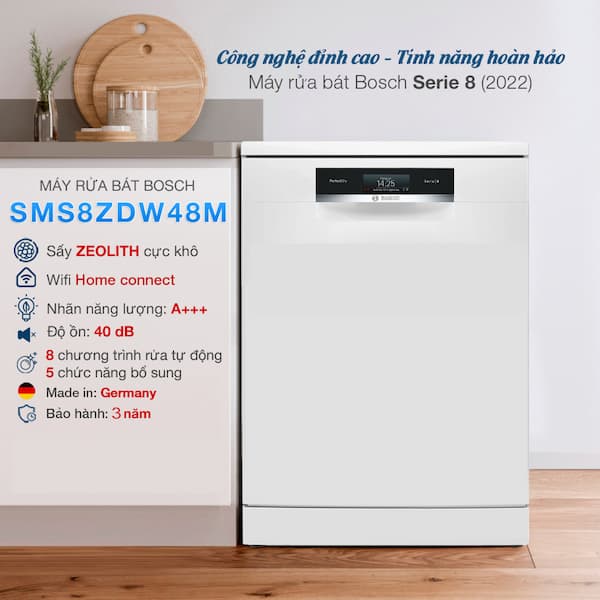 Máy rửa chén Bosch SMS8ZDW48M serie 8