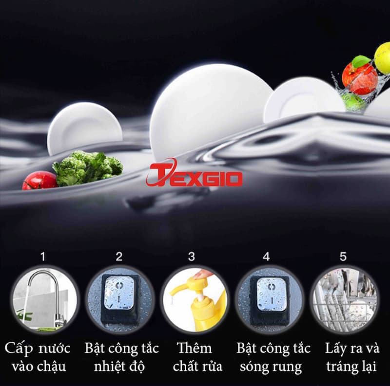Máy rửa chén công nghiệp sóng âm Texgio Ultrasonic Luxury TGU-1000XS